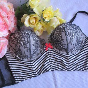 💕🖤 VS VERY SEXY DEMI BUSTE – 32D - AND 3 PANTIES INCLUDED - BUNDLE - NWOT